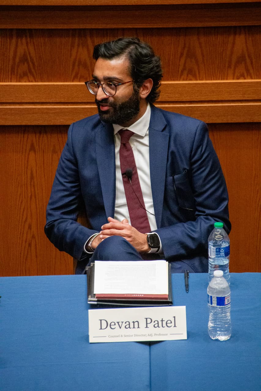 Devan Patel speaking at Notre Dame AI panel